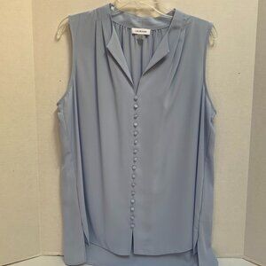 Calvin Klein Womens Size XL Pale Blue Sleeveless Blouse
